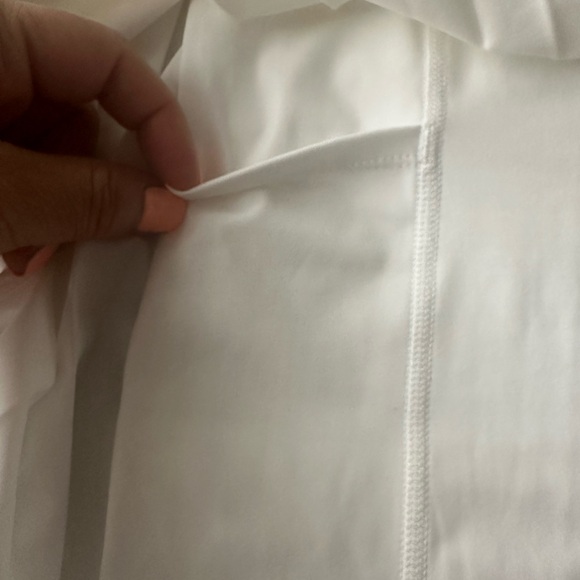 White Pleated Tennis Dress with Black stripe detail at Waistband - Picture 3 of 7